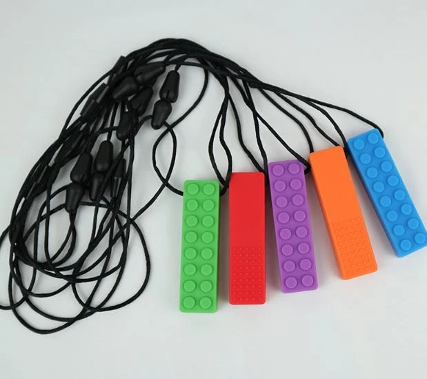 Silicone Chewy Necklace Teether Stick For Autism Kids